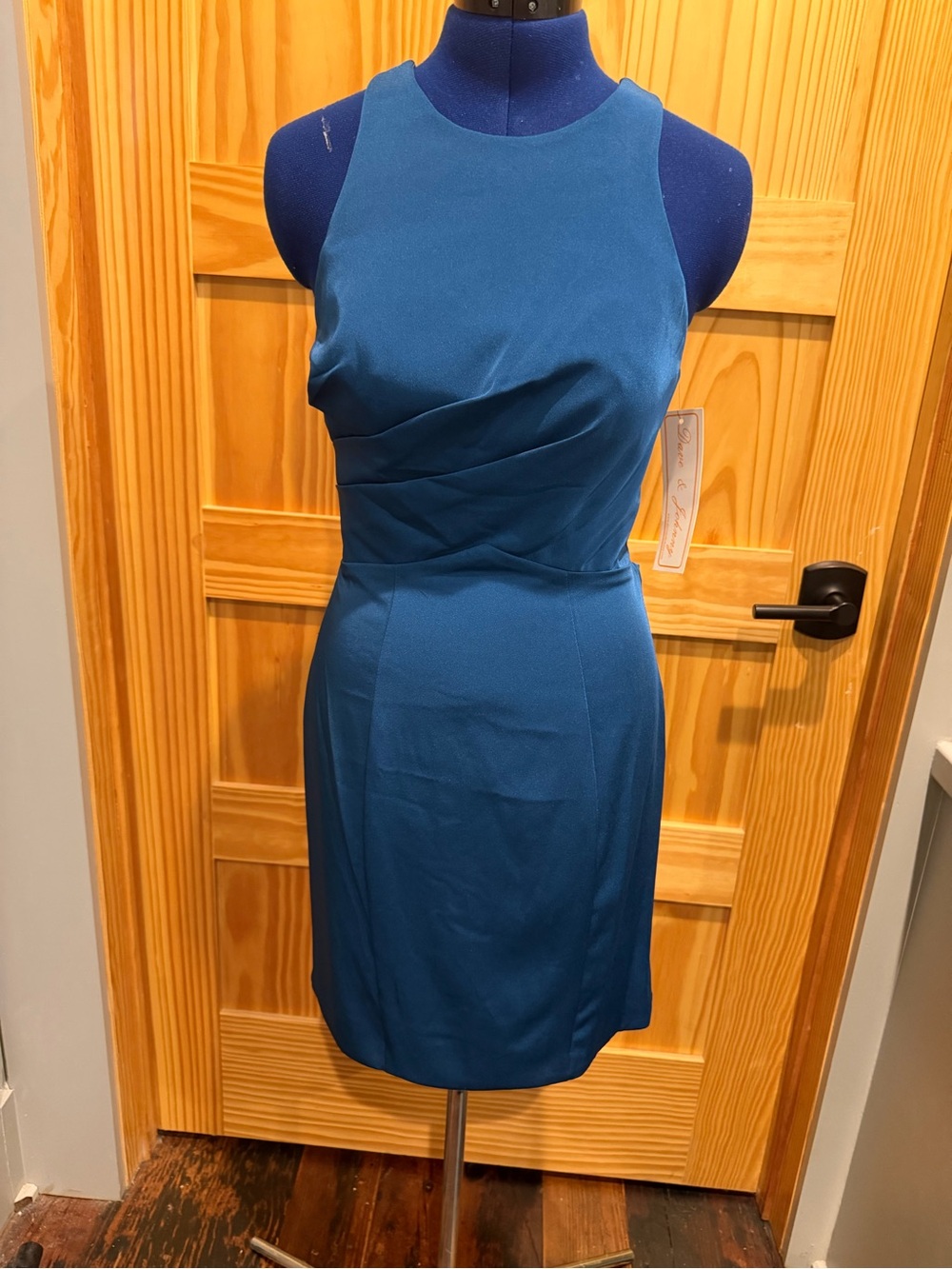 Dark teal cocktail dress